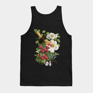 Botanical Bee Beautiful Modern Nature Study Tank Top